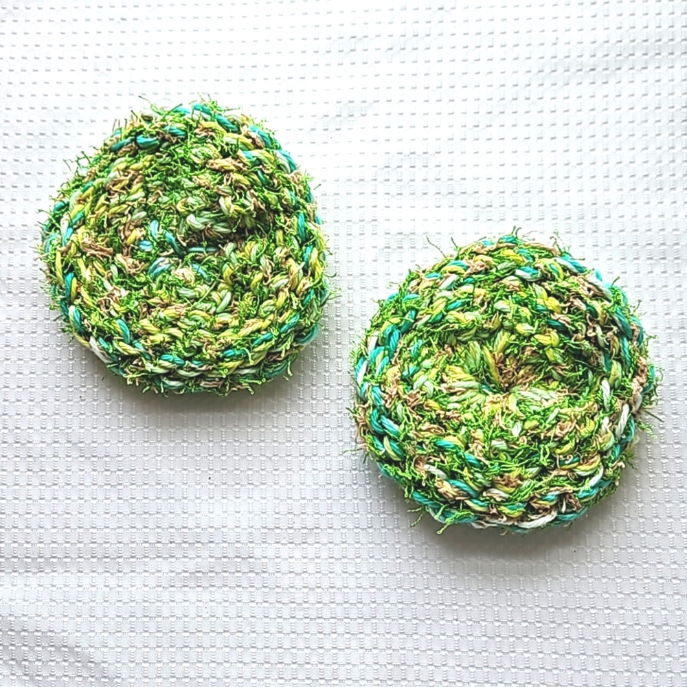 Eco-Friendly Vegetable All Purpose Scrubby Sponge Sponge Set of 2 Green Blue